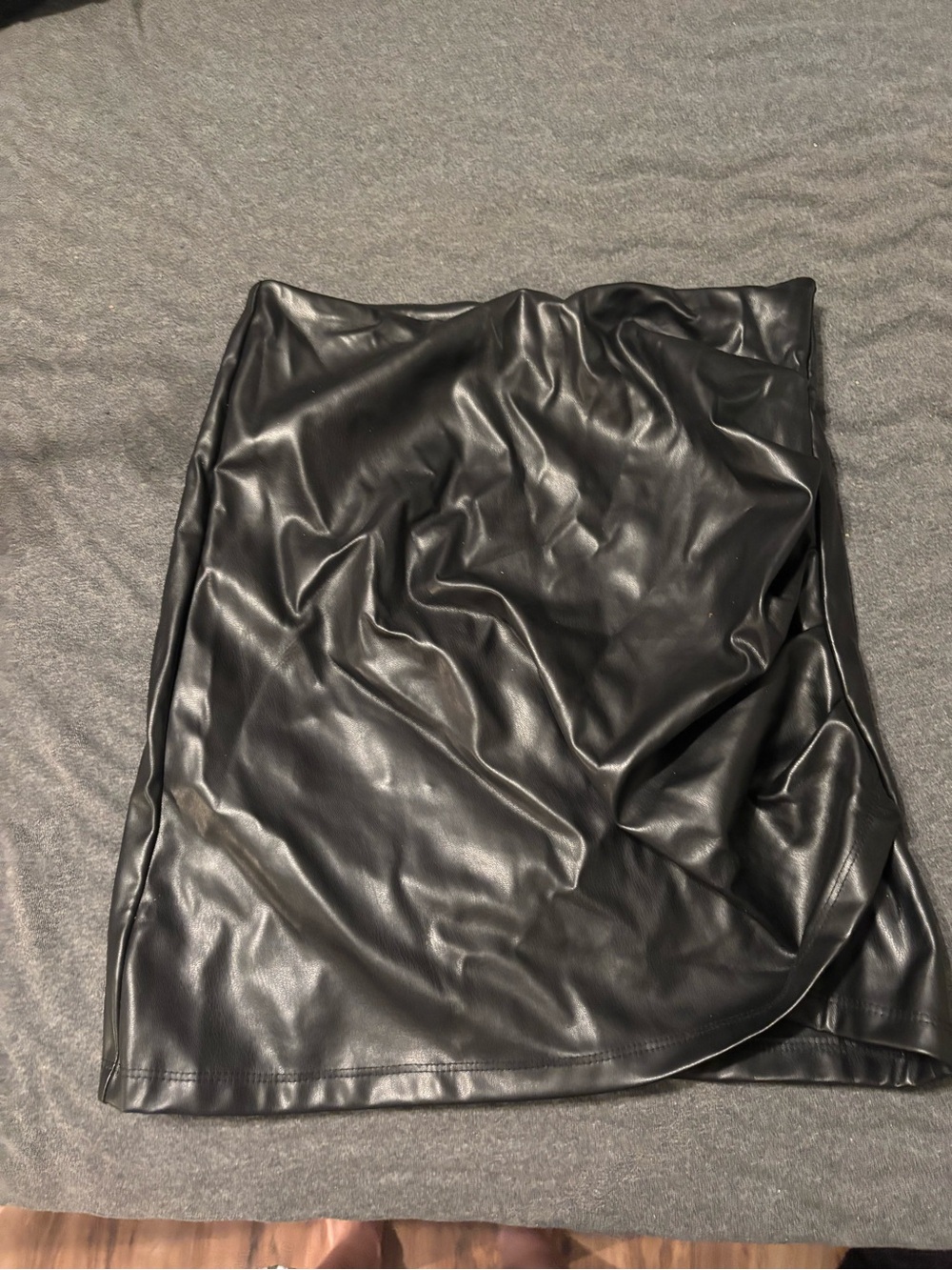 Black Faux Leather Pencil Skirt - Women